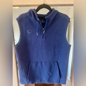 Men's Sleeveless Quarter-Zip Hoodie Vest - Navy